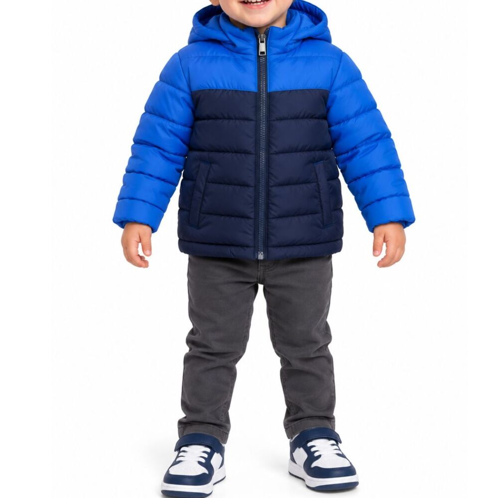 🔥 5 for $30 🔥 Healthtex Boys’ Two-Tone Puffer Jacket with Hood | Size 2T